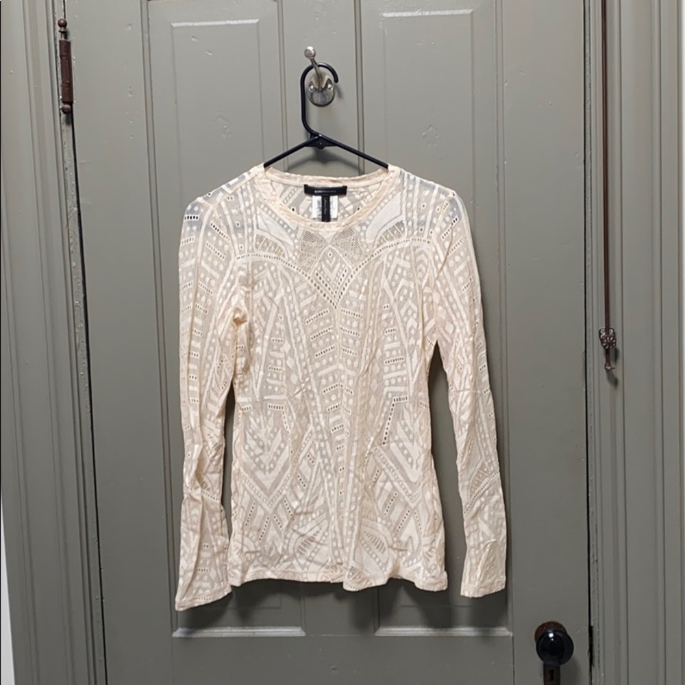BCBG Cream lace blouse